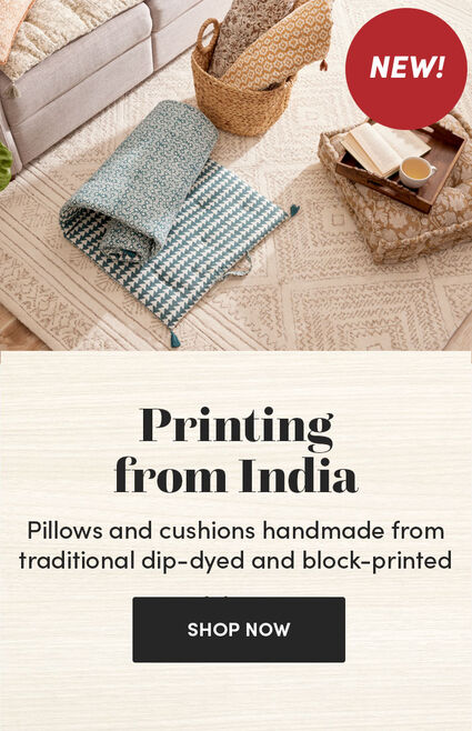 Block Printing from India | Pillows and cushions handmade from traditional dip-dyed and block-printed fabric. | Shop Now