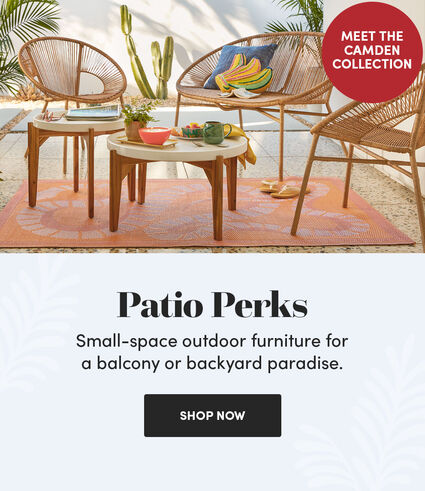 Meet the Camden Collection | Patio Perks | Small-space outdoor furniture for a balcony or backyard paradise. | Shop now