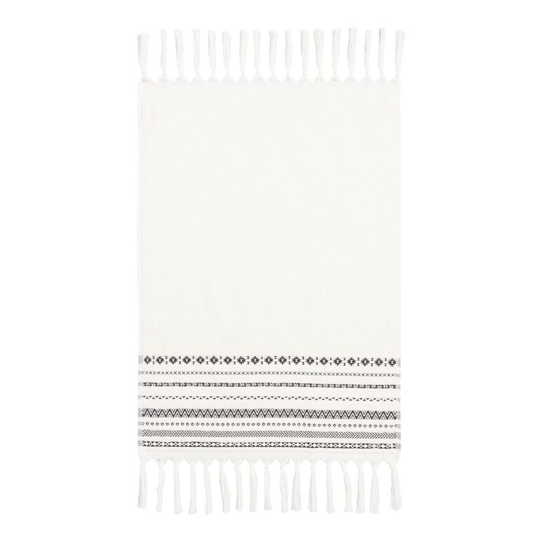 Hailey Black and White Sculpted Diamond Hand Towel by World Market