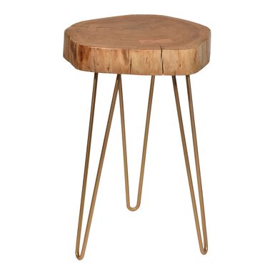 Madison Live Edge Acacia Wood and Gold Iron Side Table Madison Live Edge Acacia Wood and Gold Iron Side Table