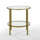 Milayan Round Metal and Glass End Table With Shelf image number 1