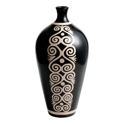 CRAFT Tall Black and White Chulucanas Vase