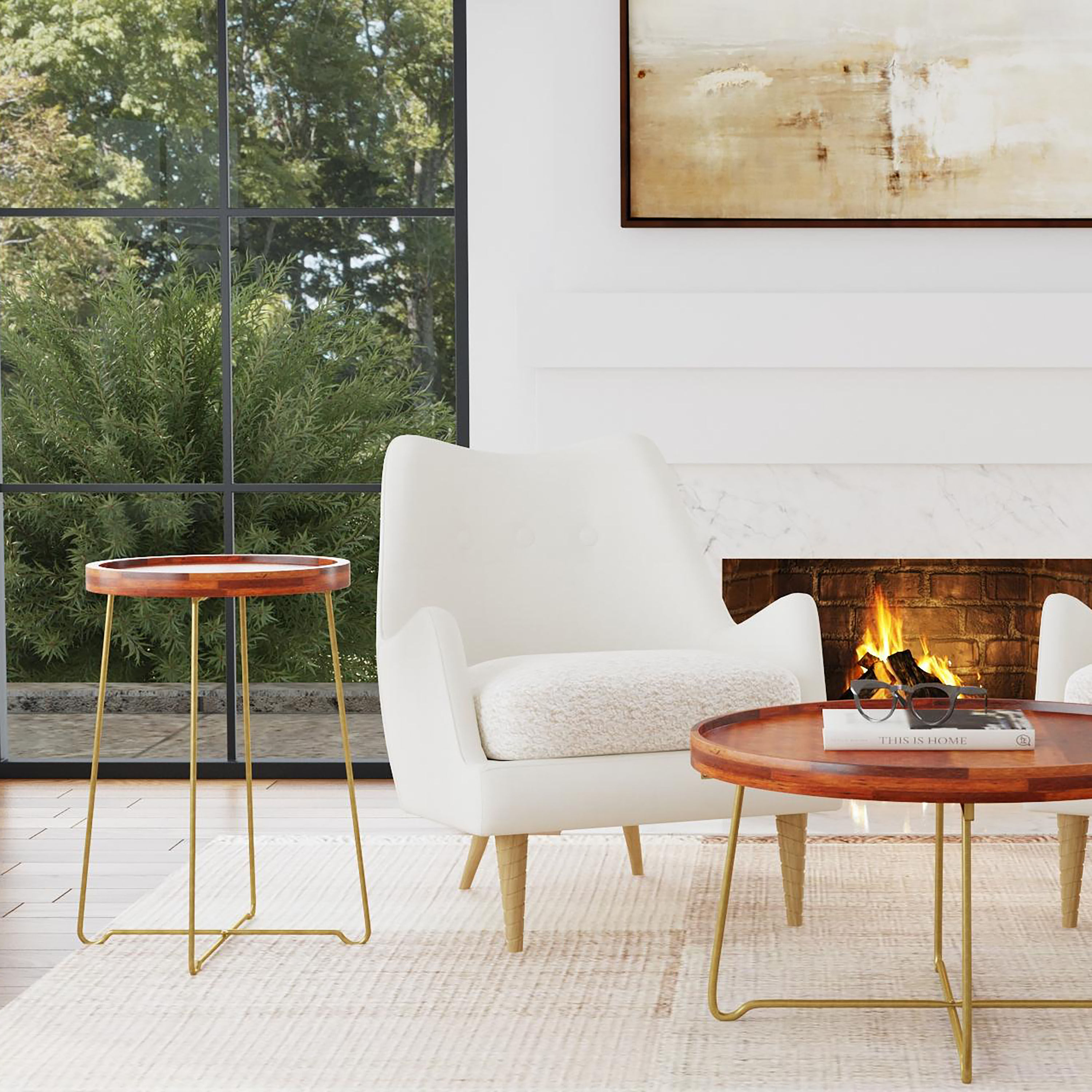 Side table store tray top