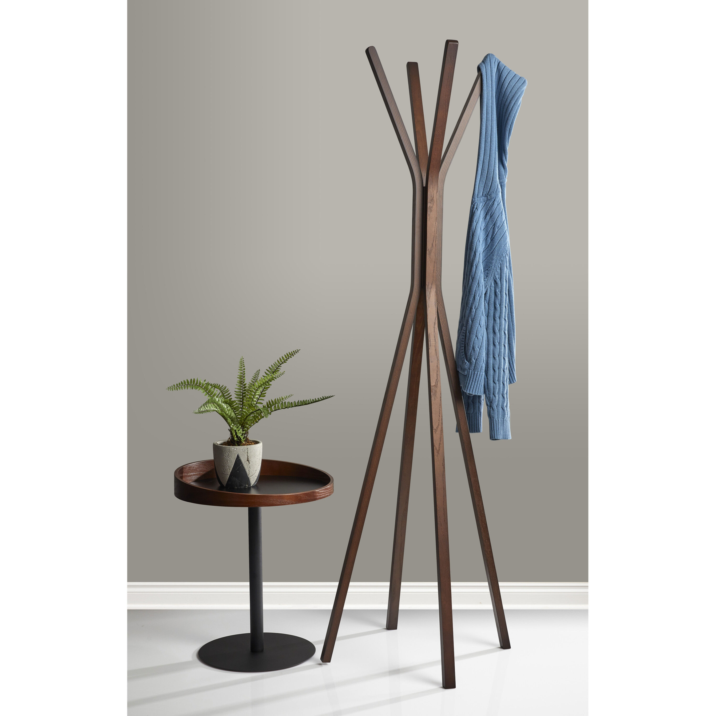 Zahra Wood Modern Coat Rack image number 3