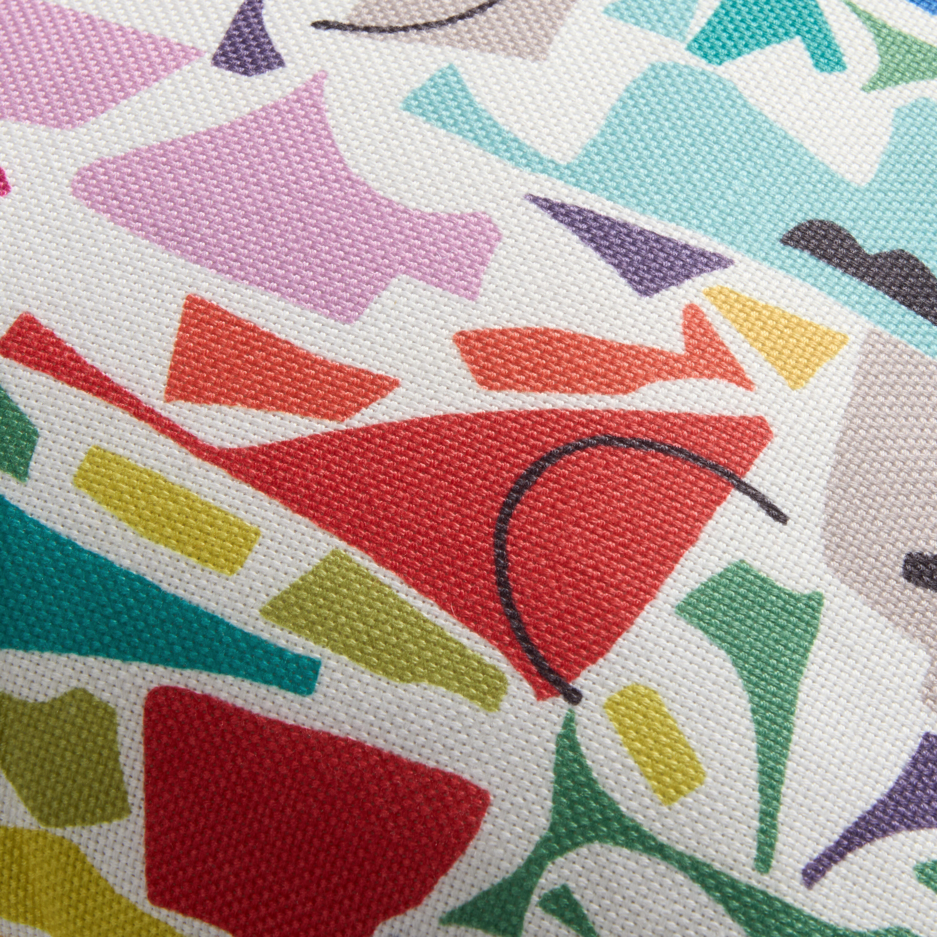 Multicolor Abstract Rainbow Printed Throw Pillow image number 2