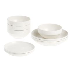 Stacked Ceramic 12 Piece Dinnerware Set