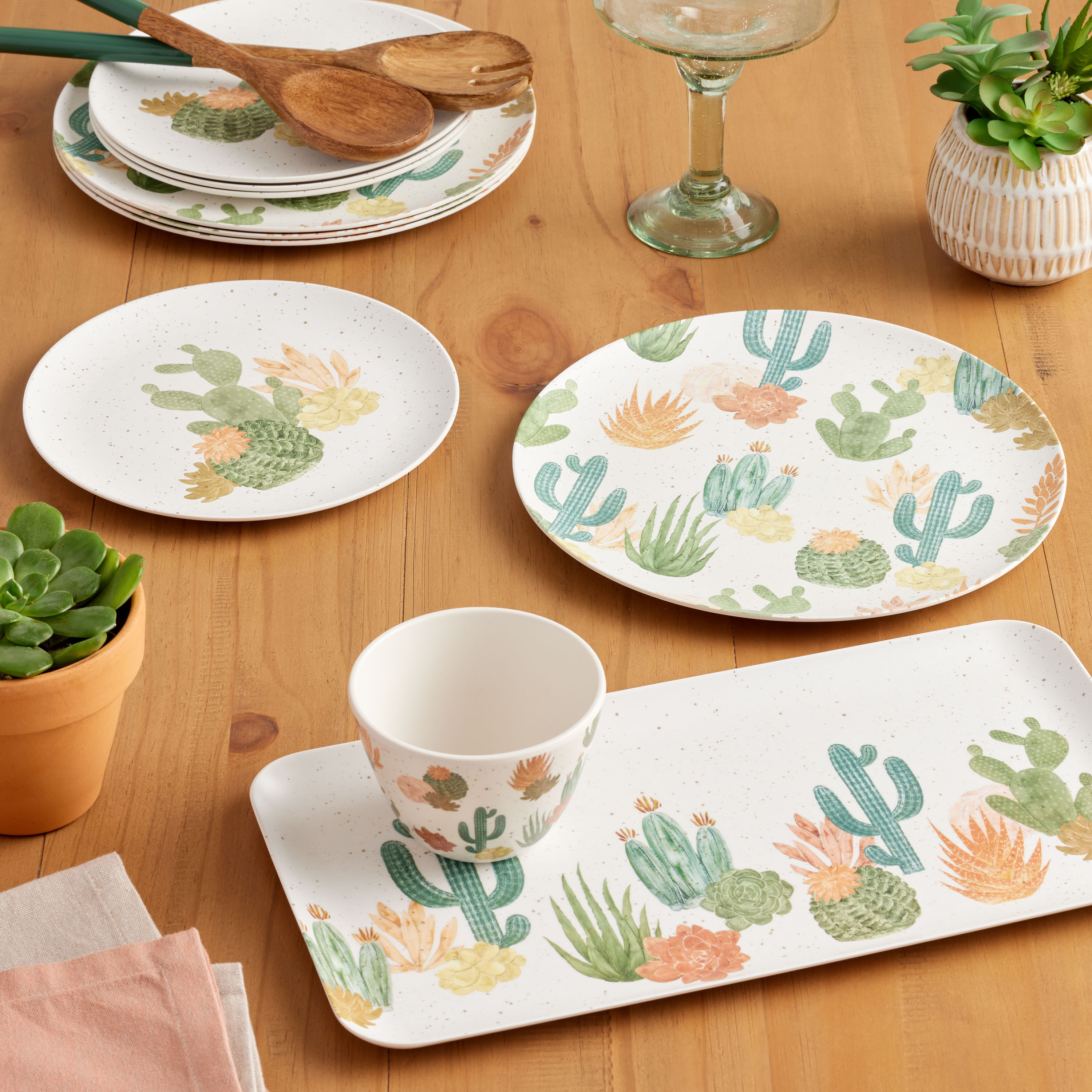 Desert Cactus Melamine Dinnerware Collection