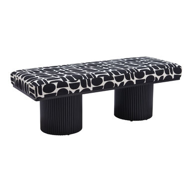 Wiley Black and White Geo Upholstered Bench Wiley Black and White Geo Upholstered Bench