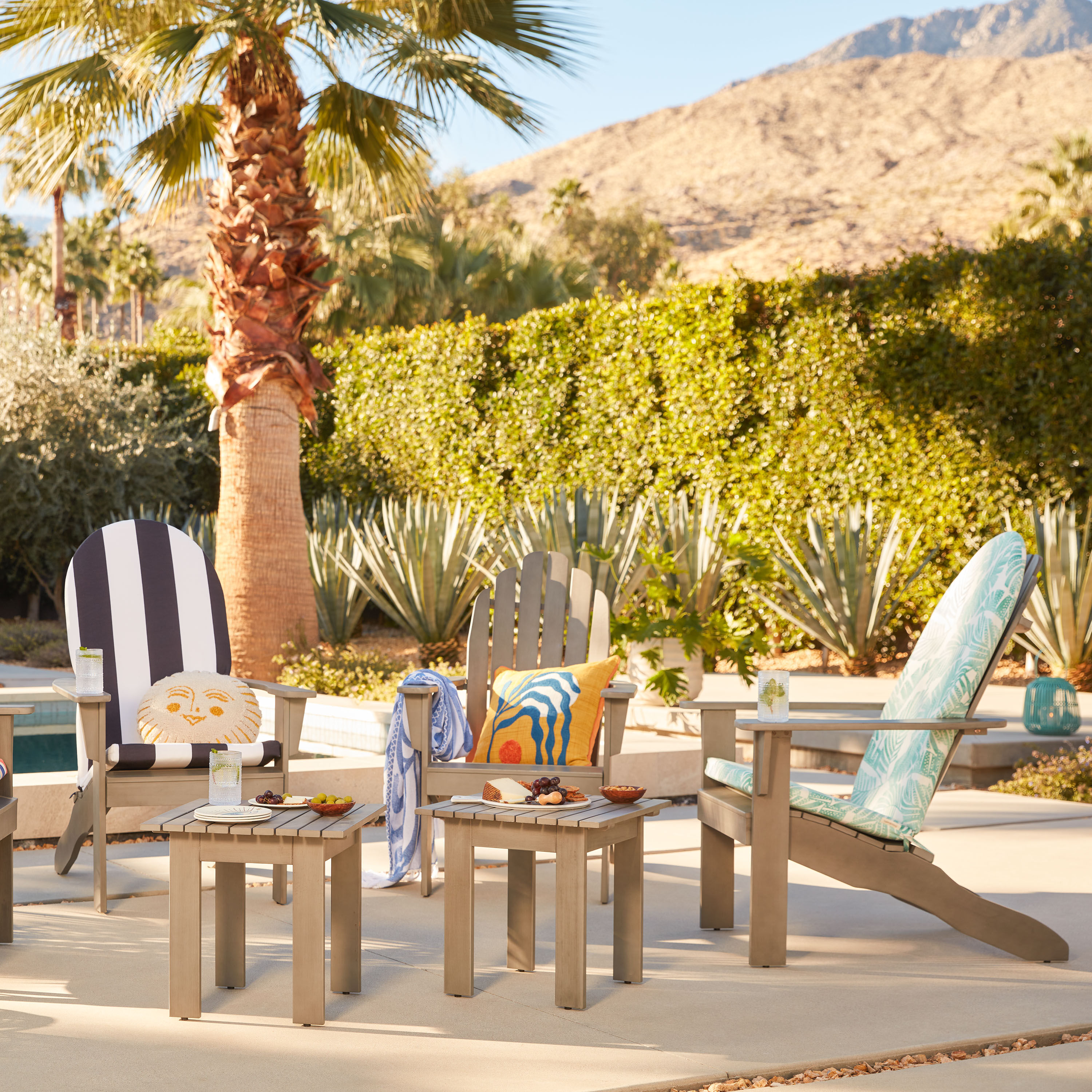 Jakarta Palm Ivory and Green Adirondack Chair Cushion World Market