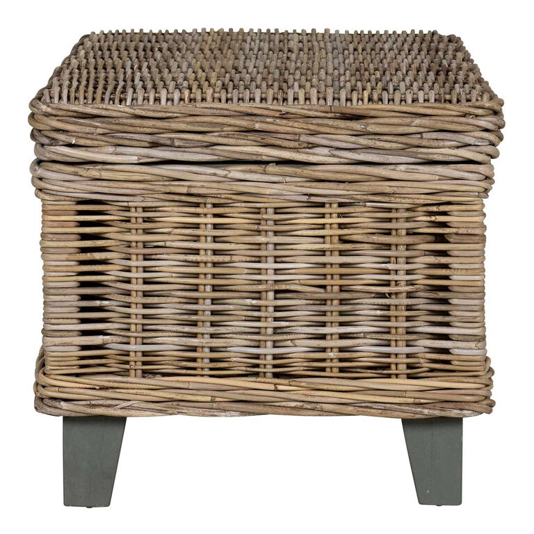 Goring Natural Rattan and Wood Coffee Table with Storage image number 4