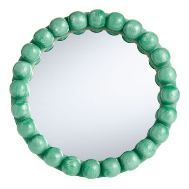 Round Jade Green Bead Retro Mini Wall Mirror Round Jade Green Bead Retro Mini Wall Mirror