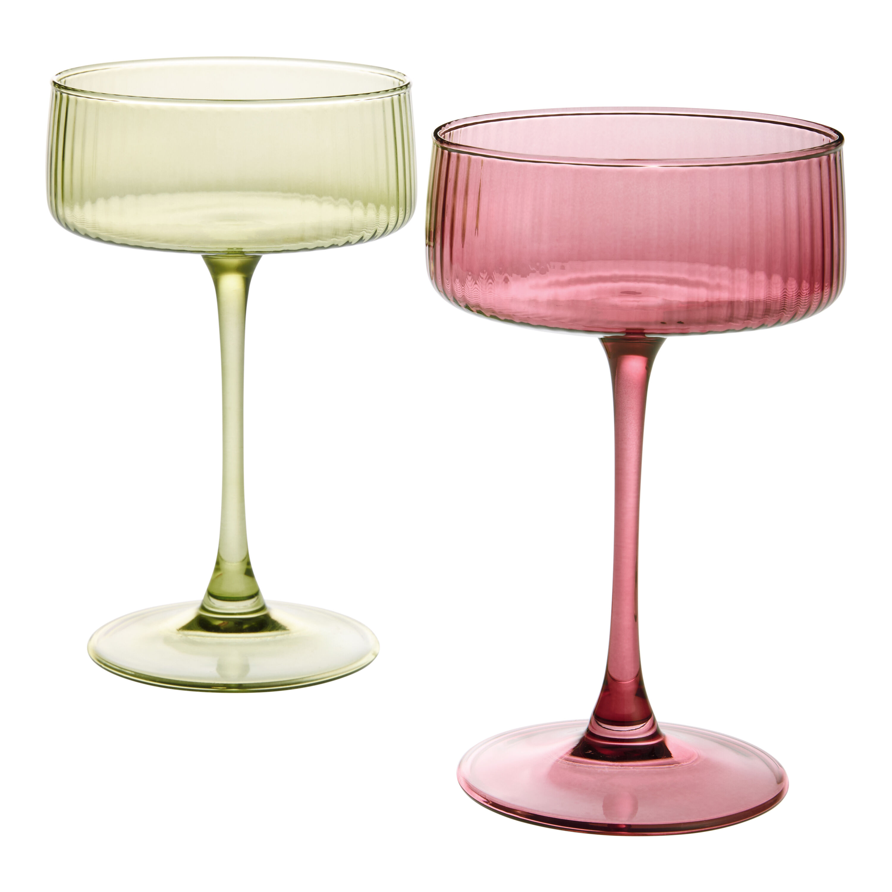 Vivienne Colored Ribbed Coupe Glass image number 0