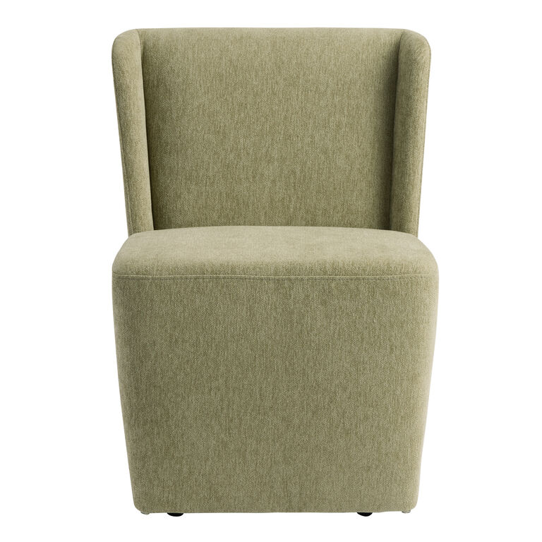 Roya Wingback Upholstered Rolling Dining Chair image number 3
