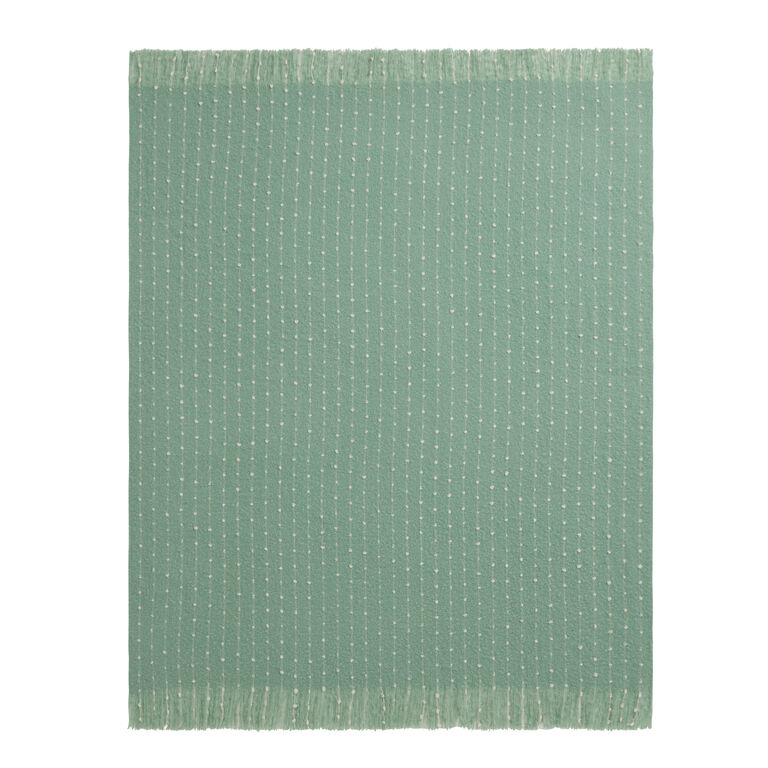 Dot Stripe Stitch Woven Throw Blanket image number 3