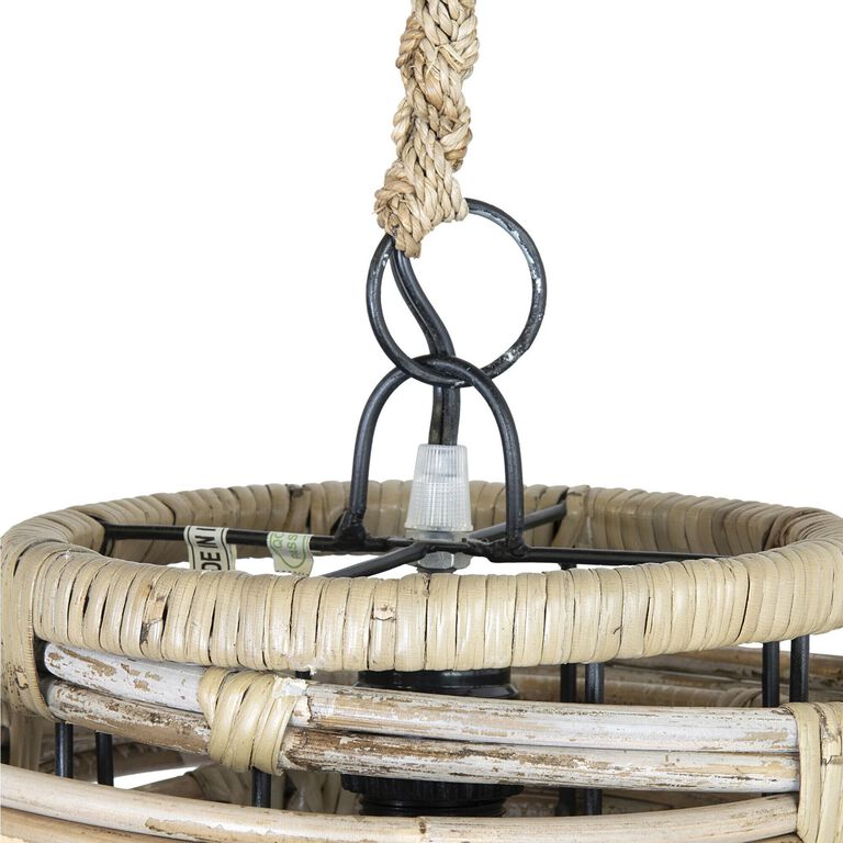 Gray Abstract Rattan Wall Sconce image number 5