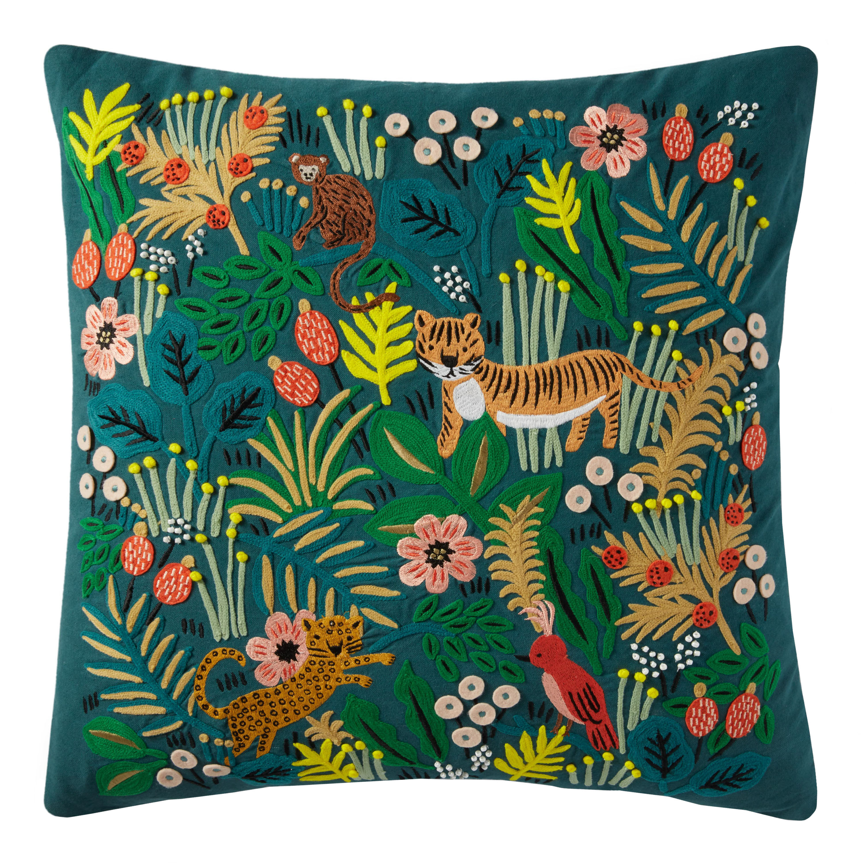 Rifle Paper Co. Teal Tropical Tigers Throw Pillow World Market