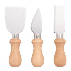 Wood and Metal Cheese Knives 3 Piece Set