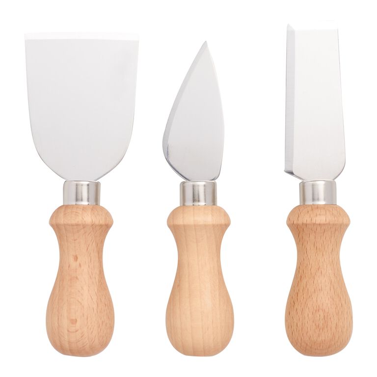 Wood and Metal Cheese Knives 3 Piece Set - World Market