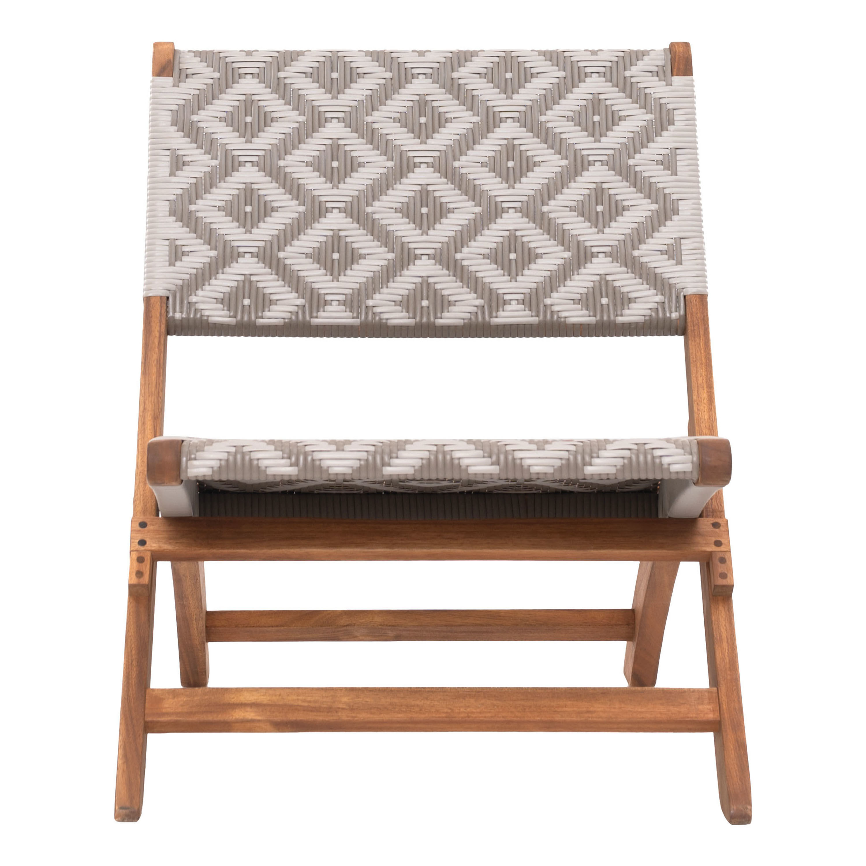 Megara Wood and Faux Rattan Folding Outdoor Chair image number 2
