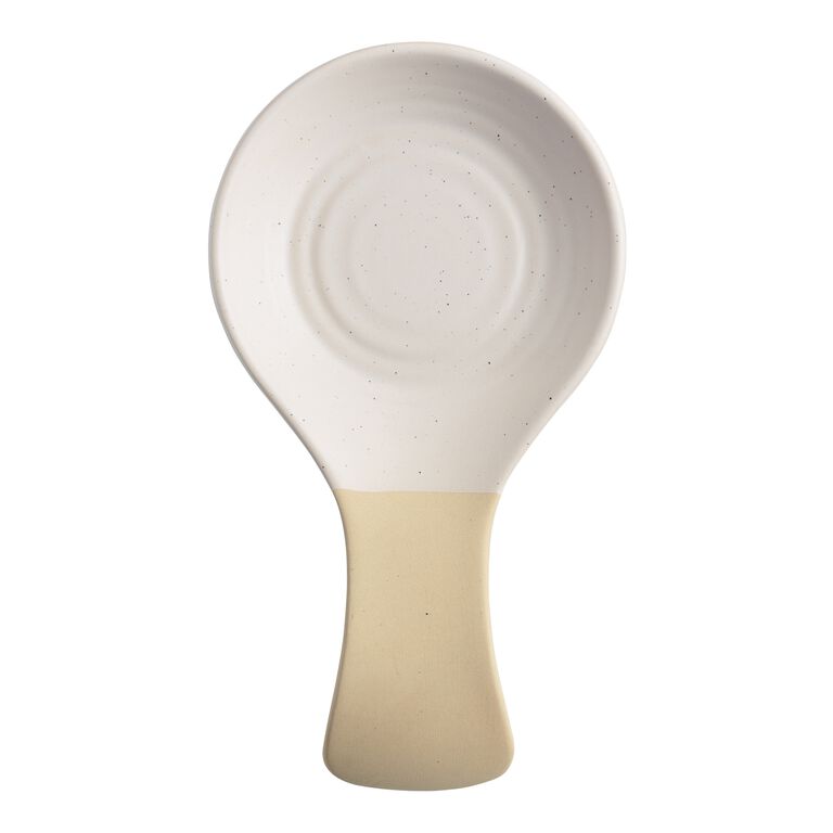 Tipton Ivory Speckled Ceramic Spoon Rest by World Market