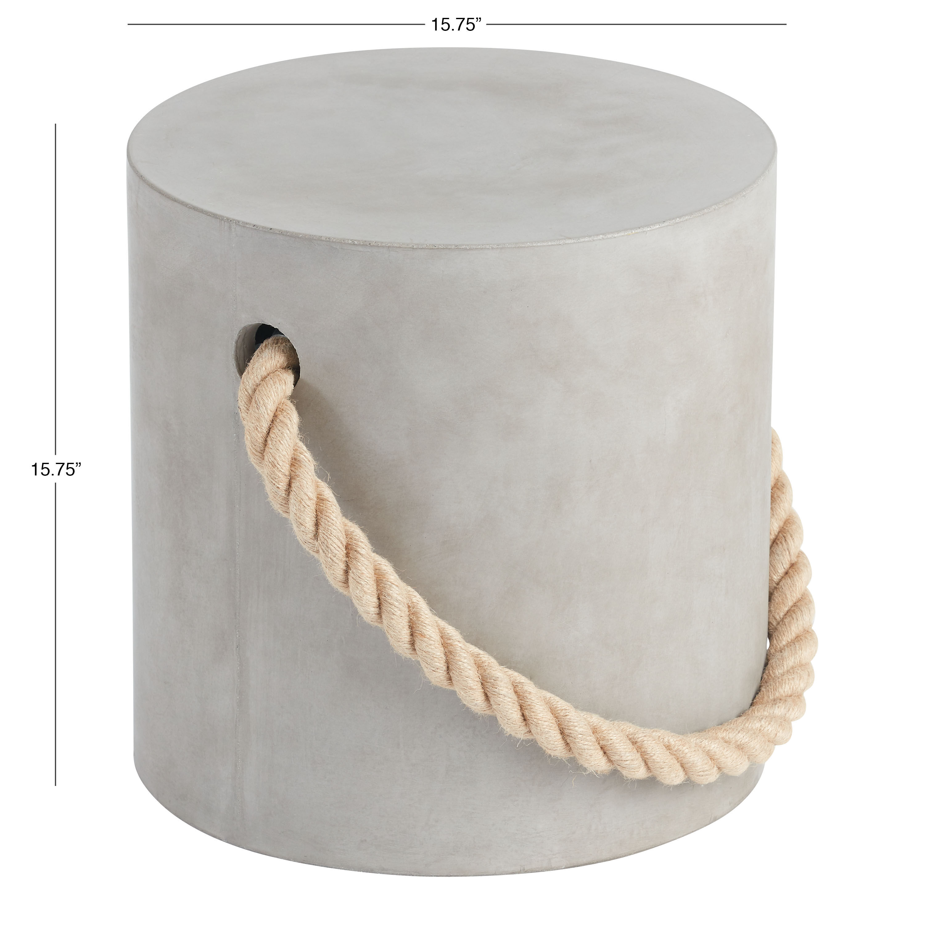Harlow Cement And Rope Outdoor Accent Stool World Market
