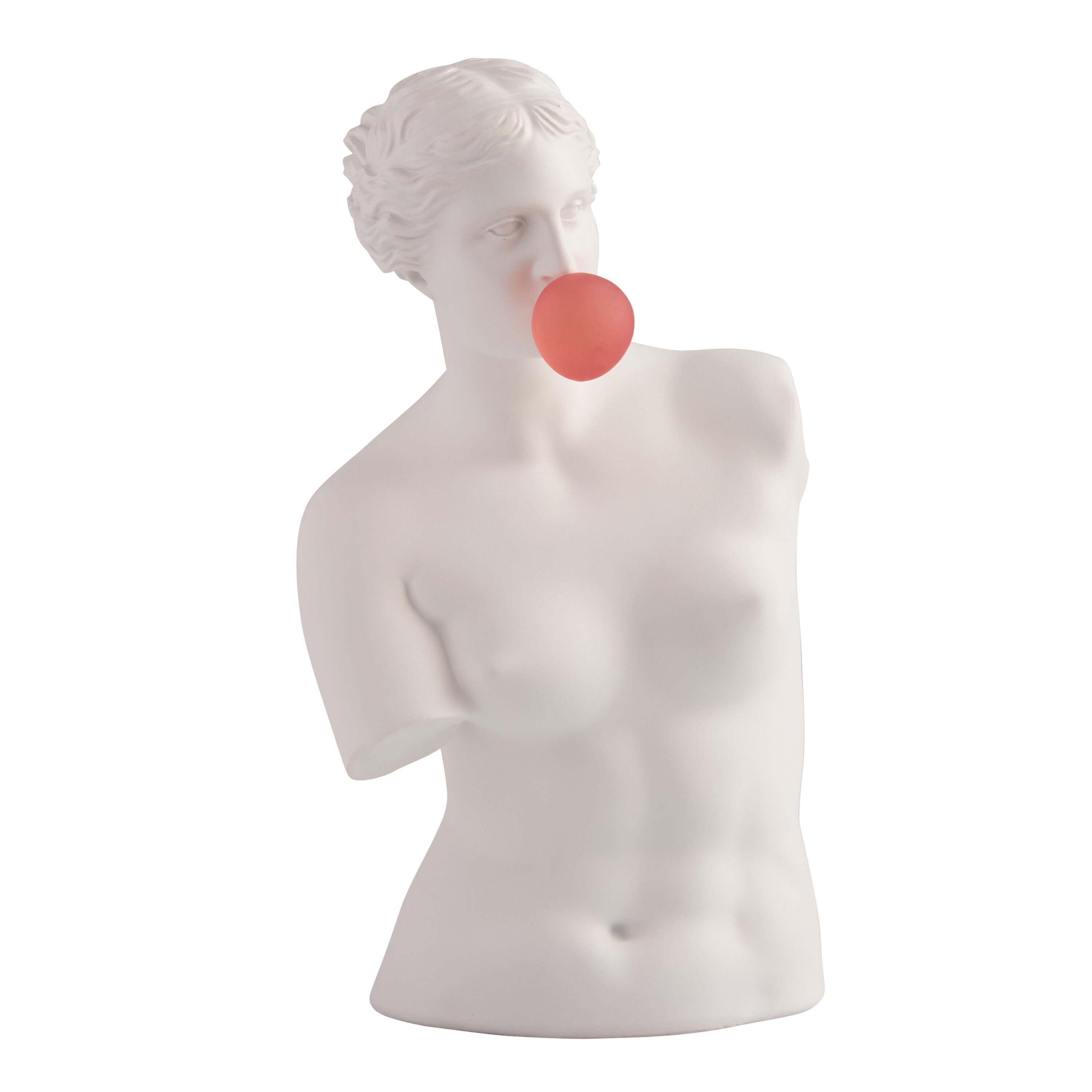 White Resin Venus with Bubble Gum Pop Art Bust Decor image number 0