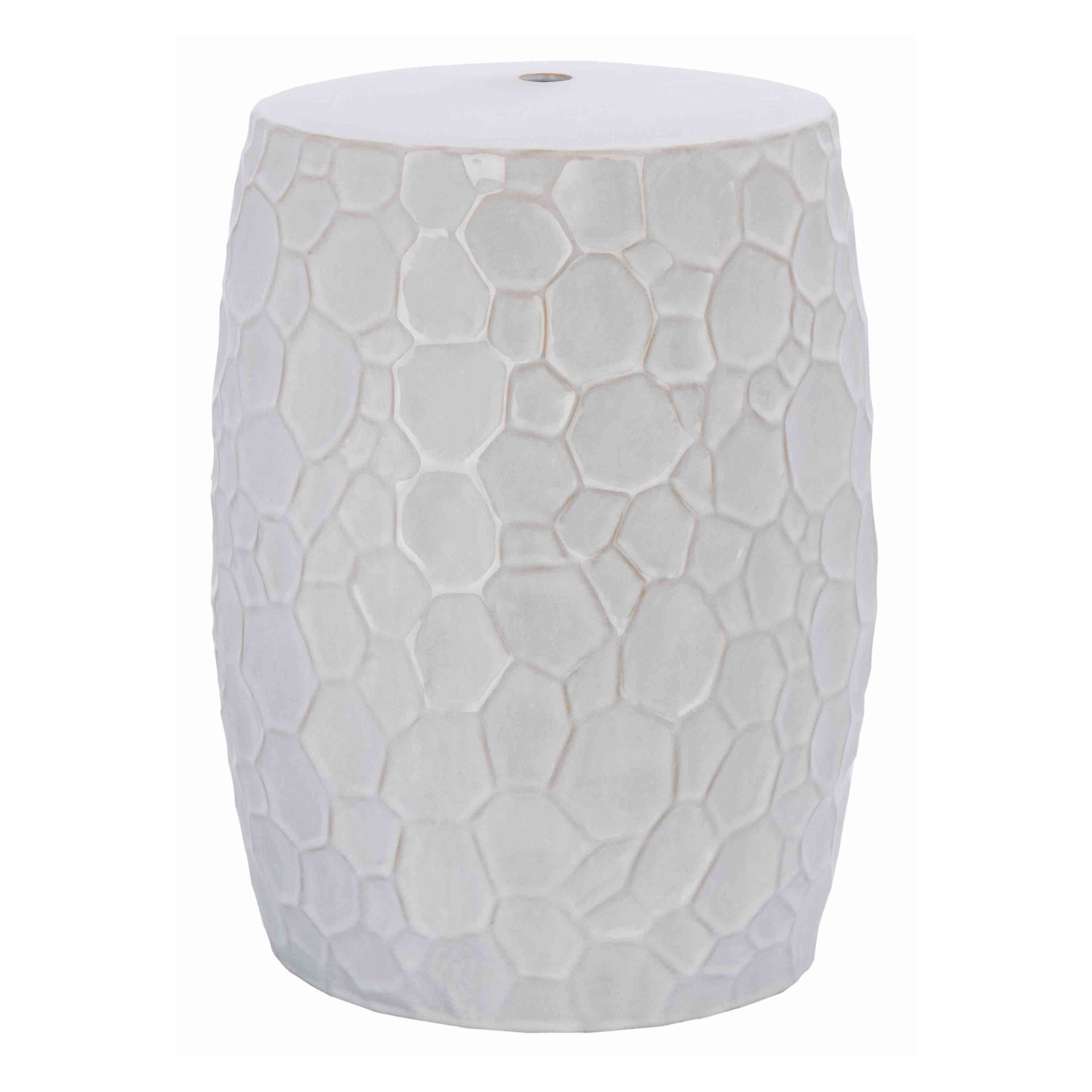 White ceramic end outlet table