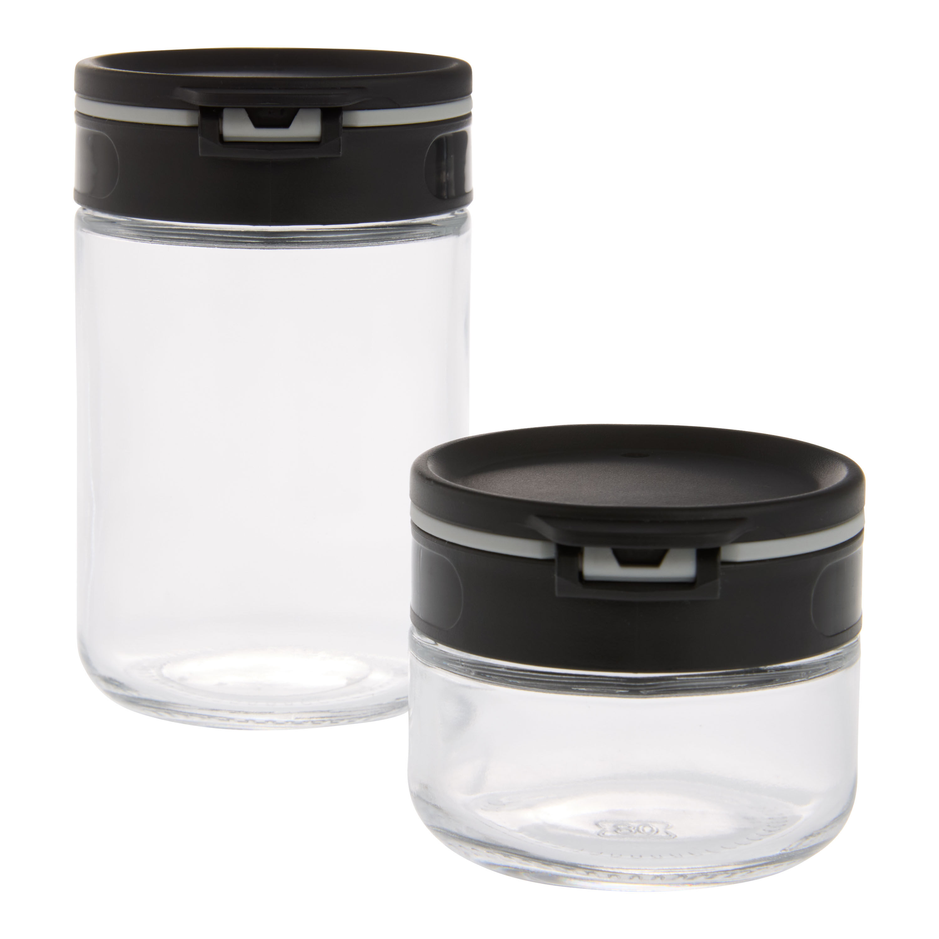 Glass Dual Flip Top Shaker Lid Spice Jar Set of 2 World Market