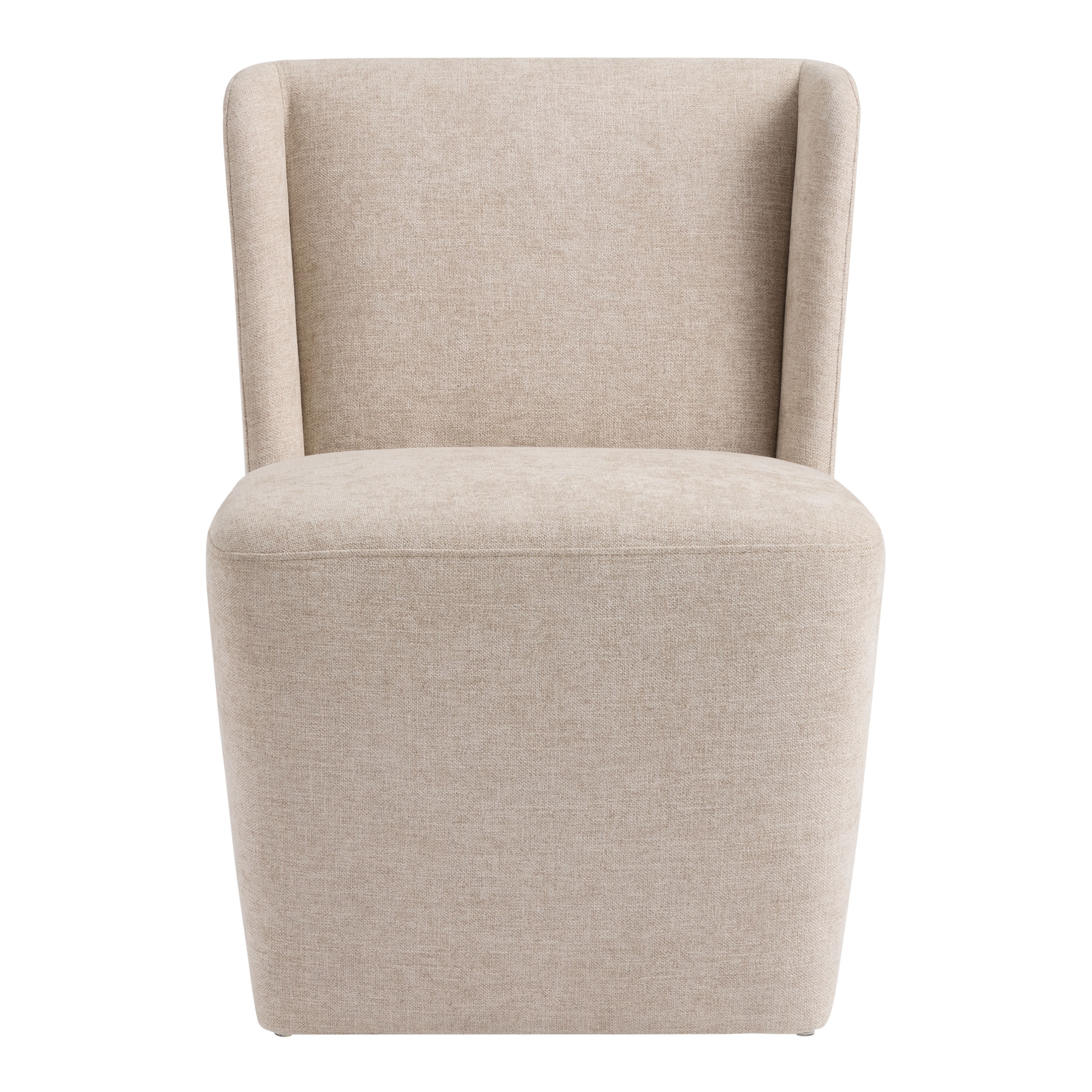 Roya Wingback Upholstered Rolling Dining Chair image number 2