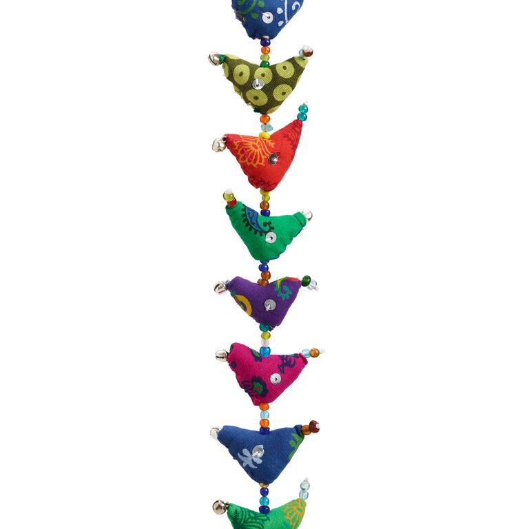 Multicolor Fabric Birds Hanging Decor image number 2