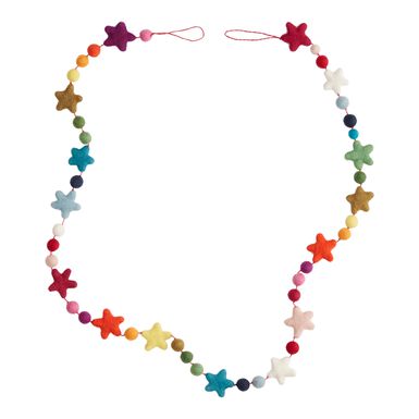 Felted Wool Star and Pom Pom Garland Felted Wool Star and Pom Pom Garland