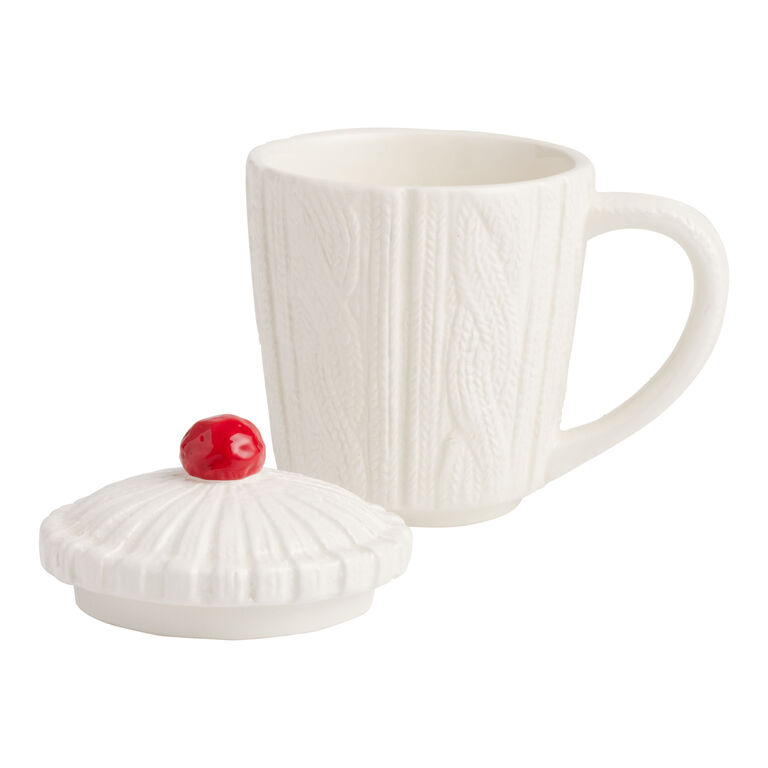Ceramic Travel Mug, To Go Cup, White & Cream - Gather Goods Co.