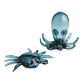 Blue Blown Glass Sea Creature Decor Collection image number 0