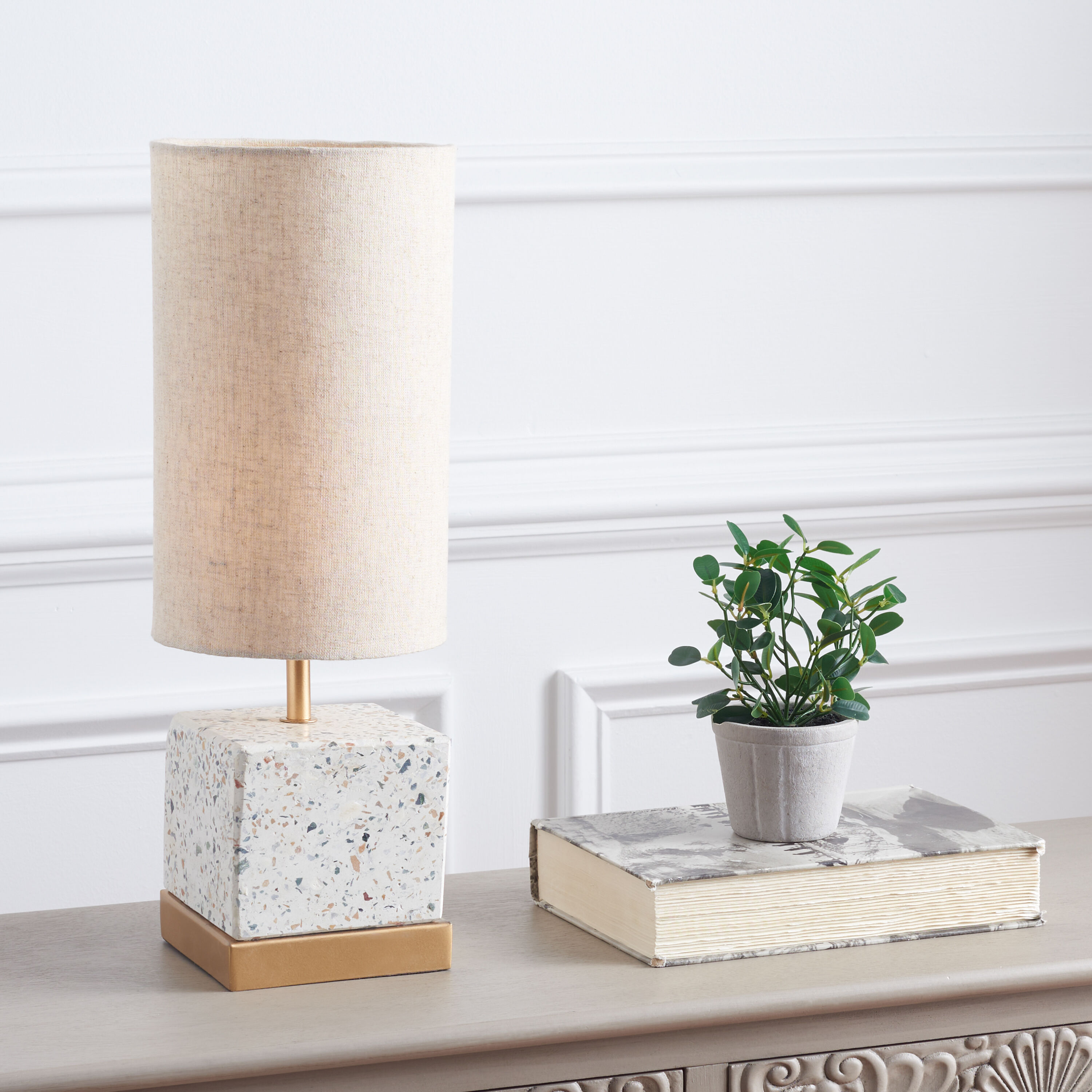 Serena Speckled Concrete Terrazzo Accent Lamp by World Market