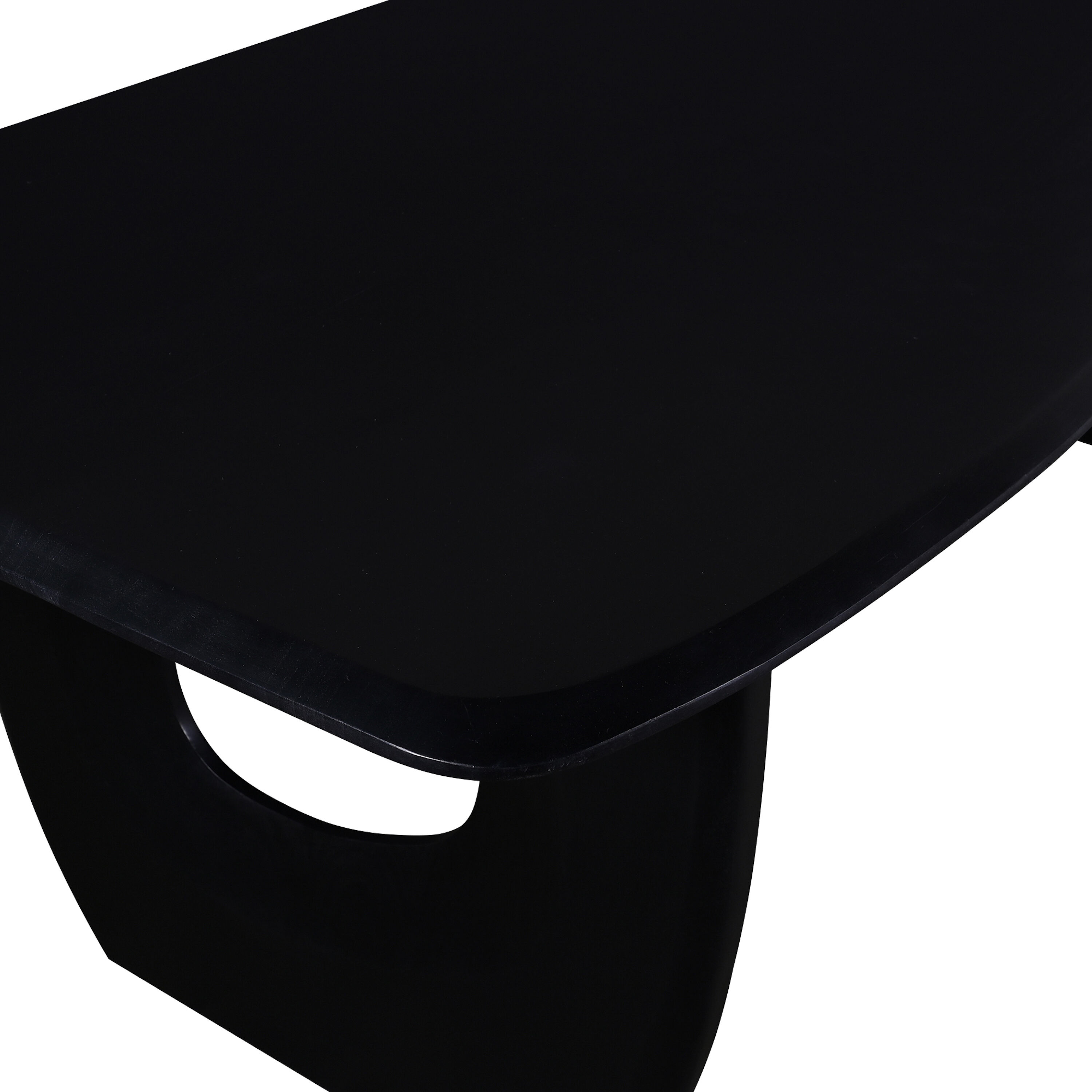 Mansell Black Wood Curved Cutout Leg Dining Table image number 3