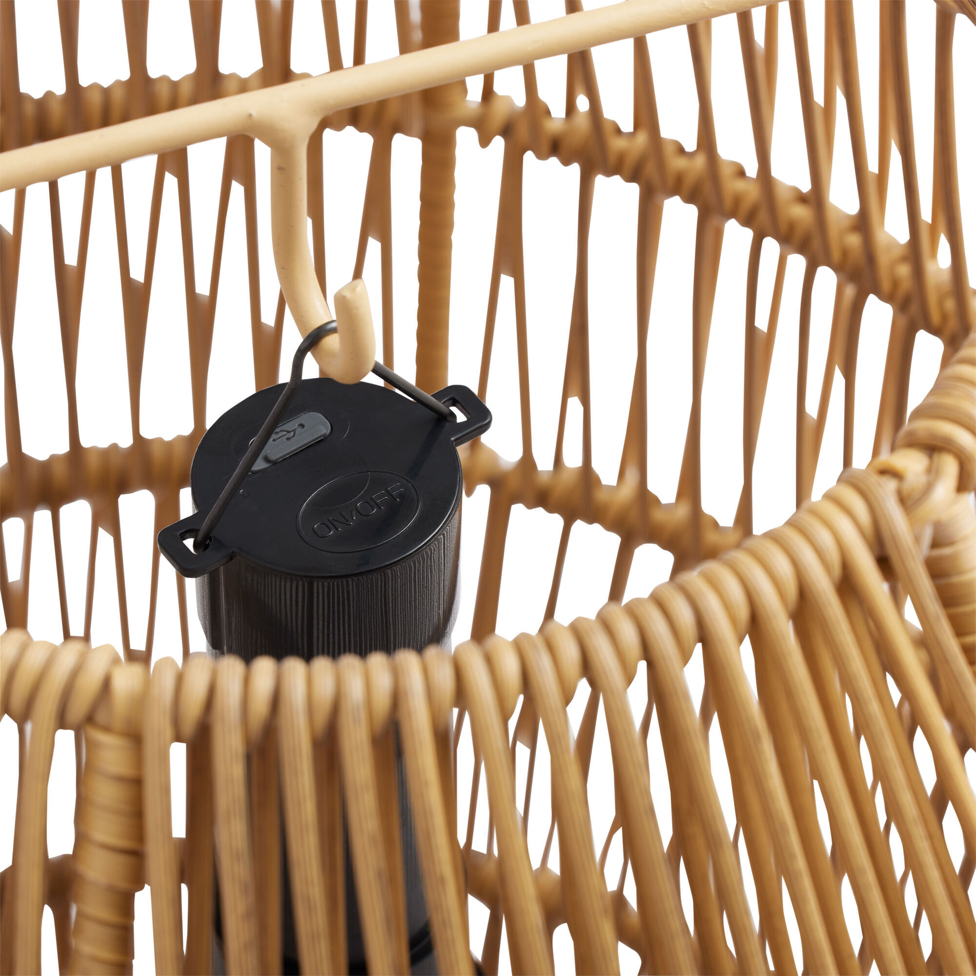 Faux Wicker Rechargeable LED Floor Lamp With Metal Stand image number 4