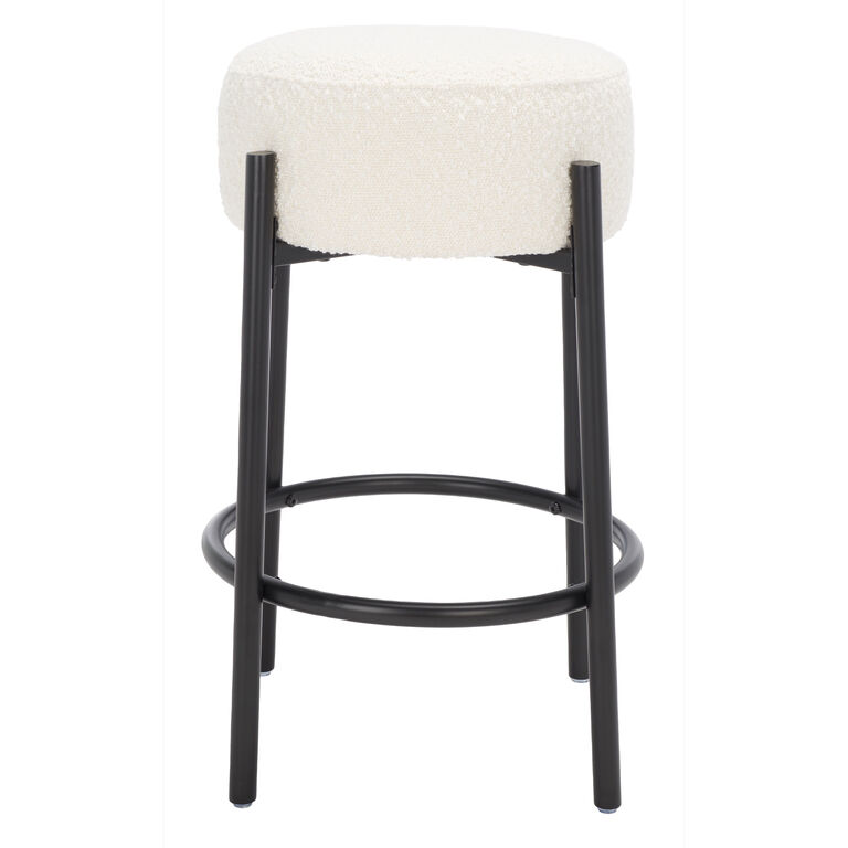 Barlow Metal and Boucle Backless Upholstered Counter Stool image number 3