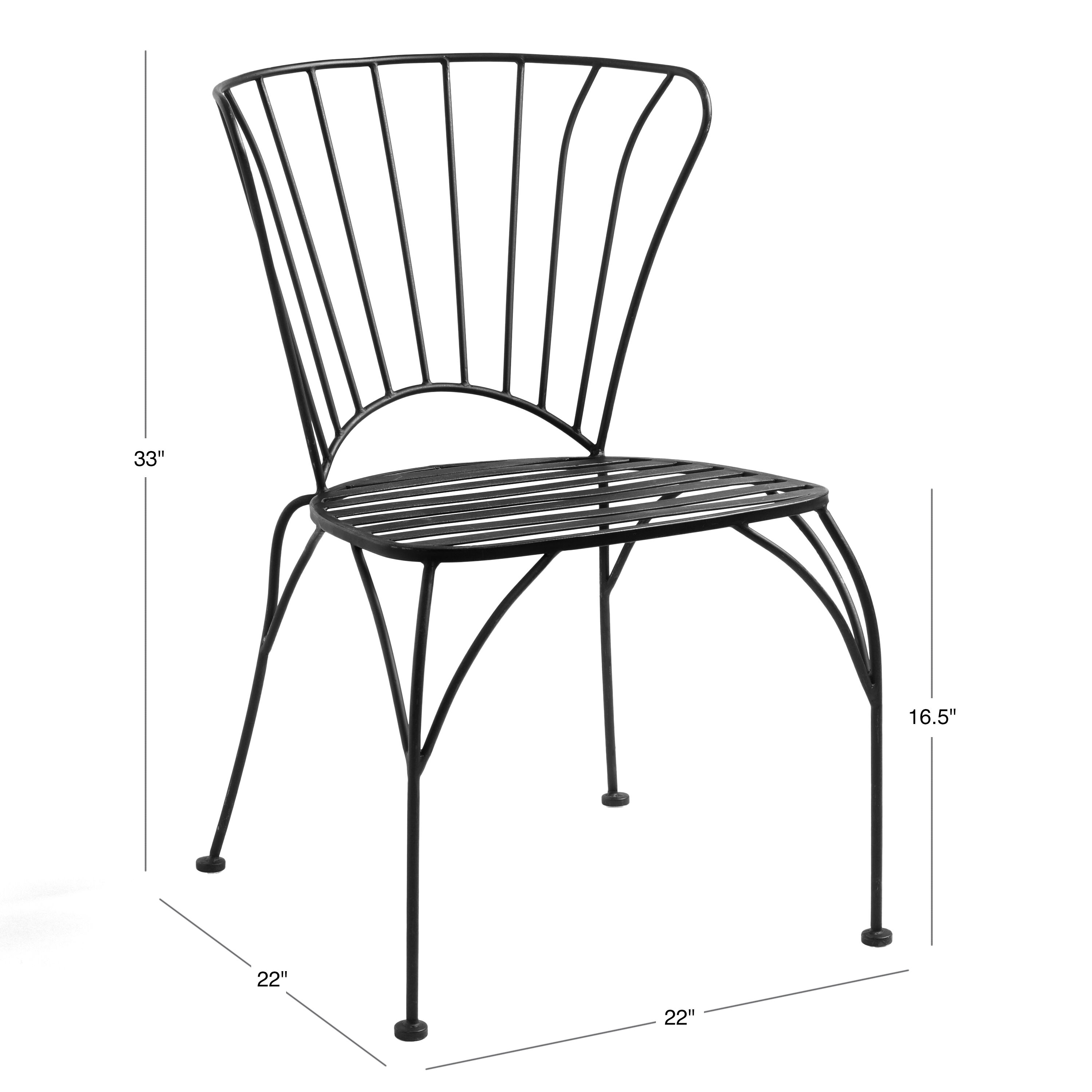 Cadiz Black Metal Outdoor Stacking Chair