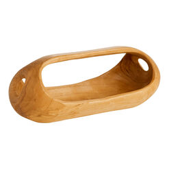 CRAFT Oval Teak Wood Bowl with Handle