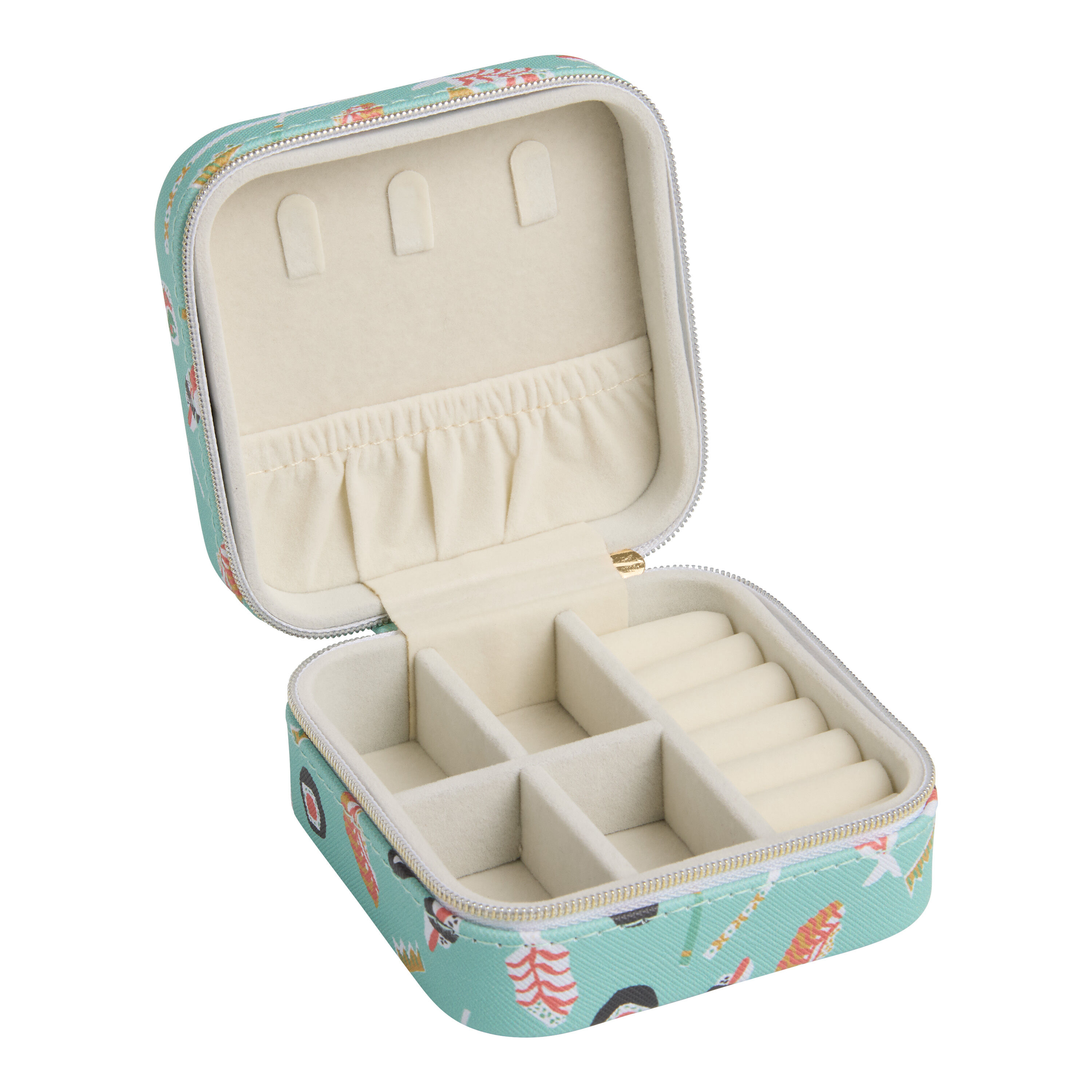 Mint Green Sushi Travel Jewelry Box image number 0