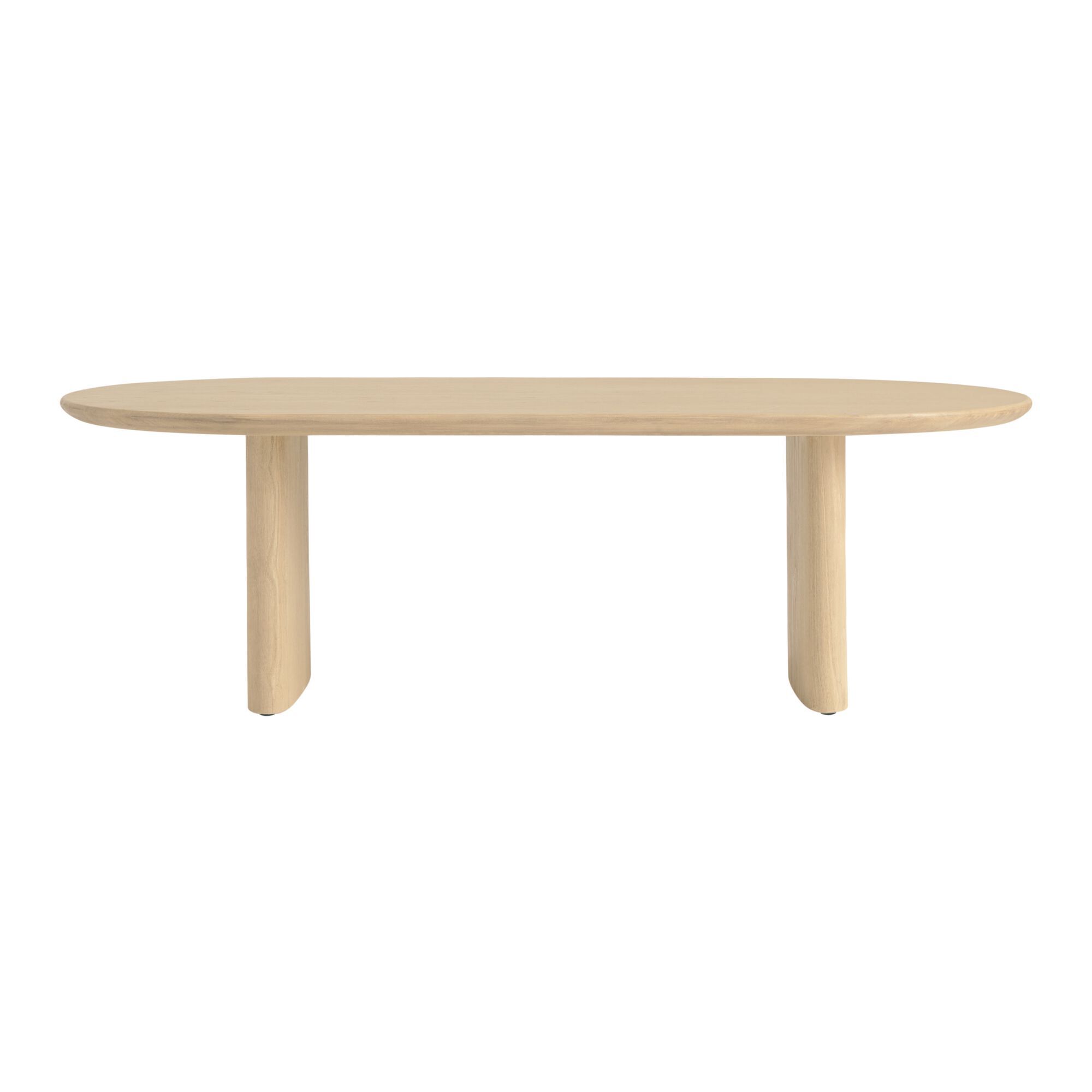 Zeke Oval Brushed Wood Coffee Table image number 1