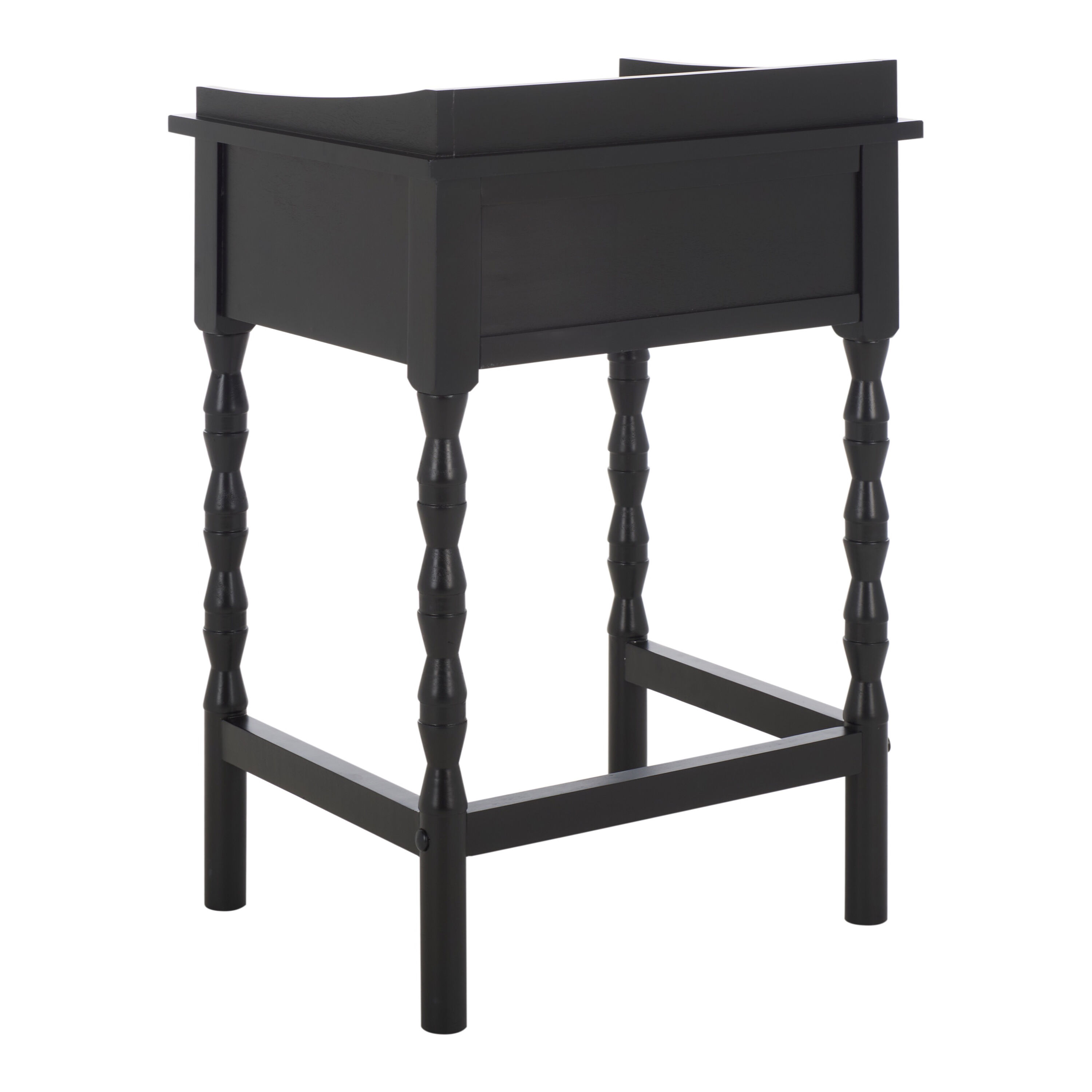 Briarwood Matte Black Wood Geo Leg Side Table with Drawer image number 4