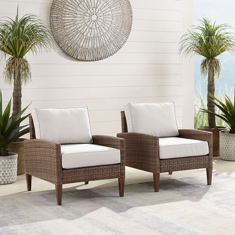 Capella All Weather Wicker Outdoor Armchair Set of 2 image number 5