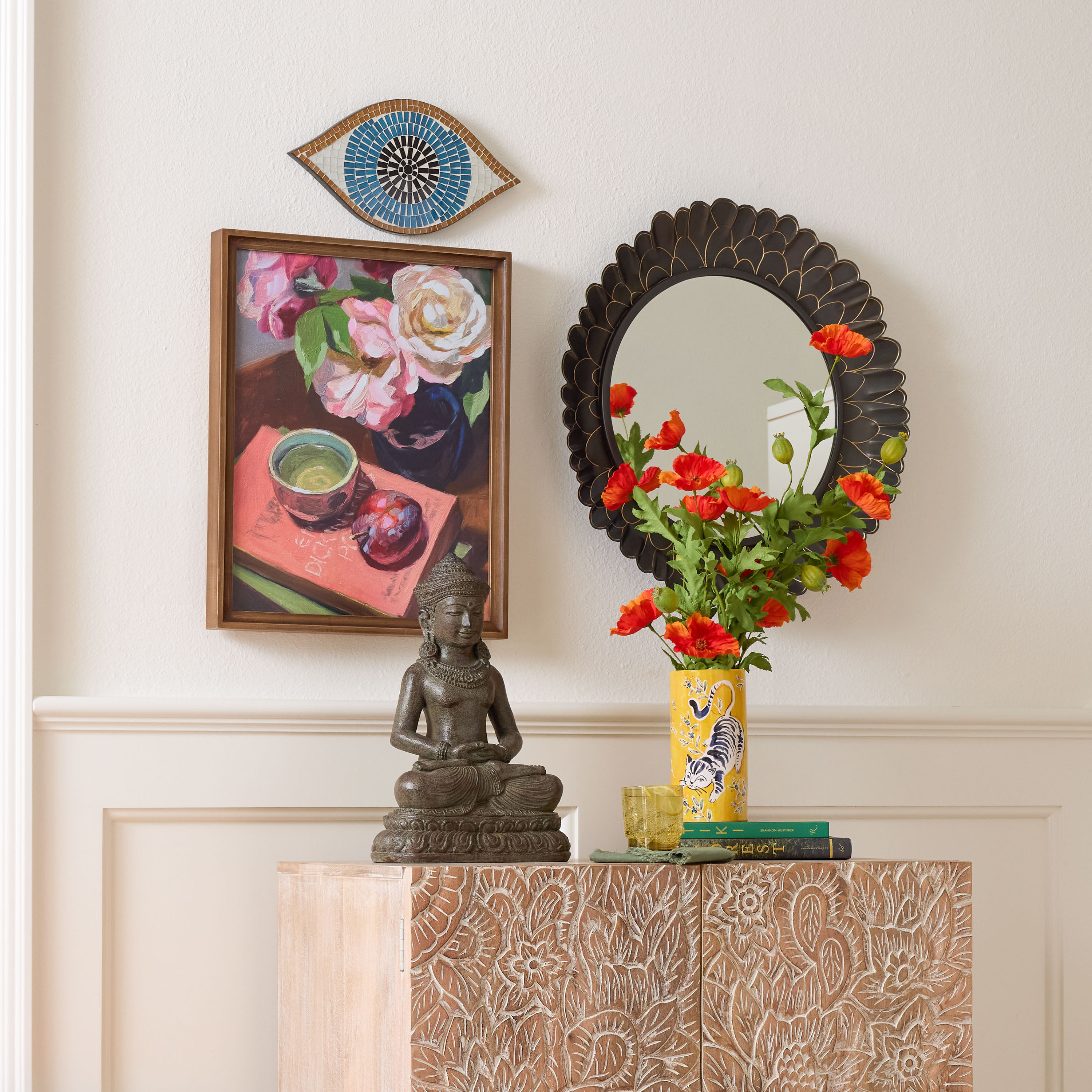 Roses, Books and Tea by Heather Ihn Martin Framed Wall Art image number 1