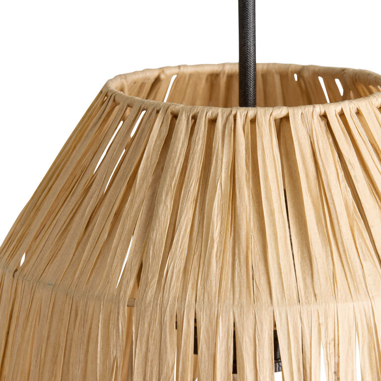 Raffia Globe and Metal 3 Light Adjustable Arc Floor Lamp image number 4