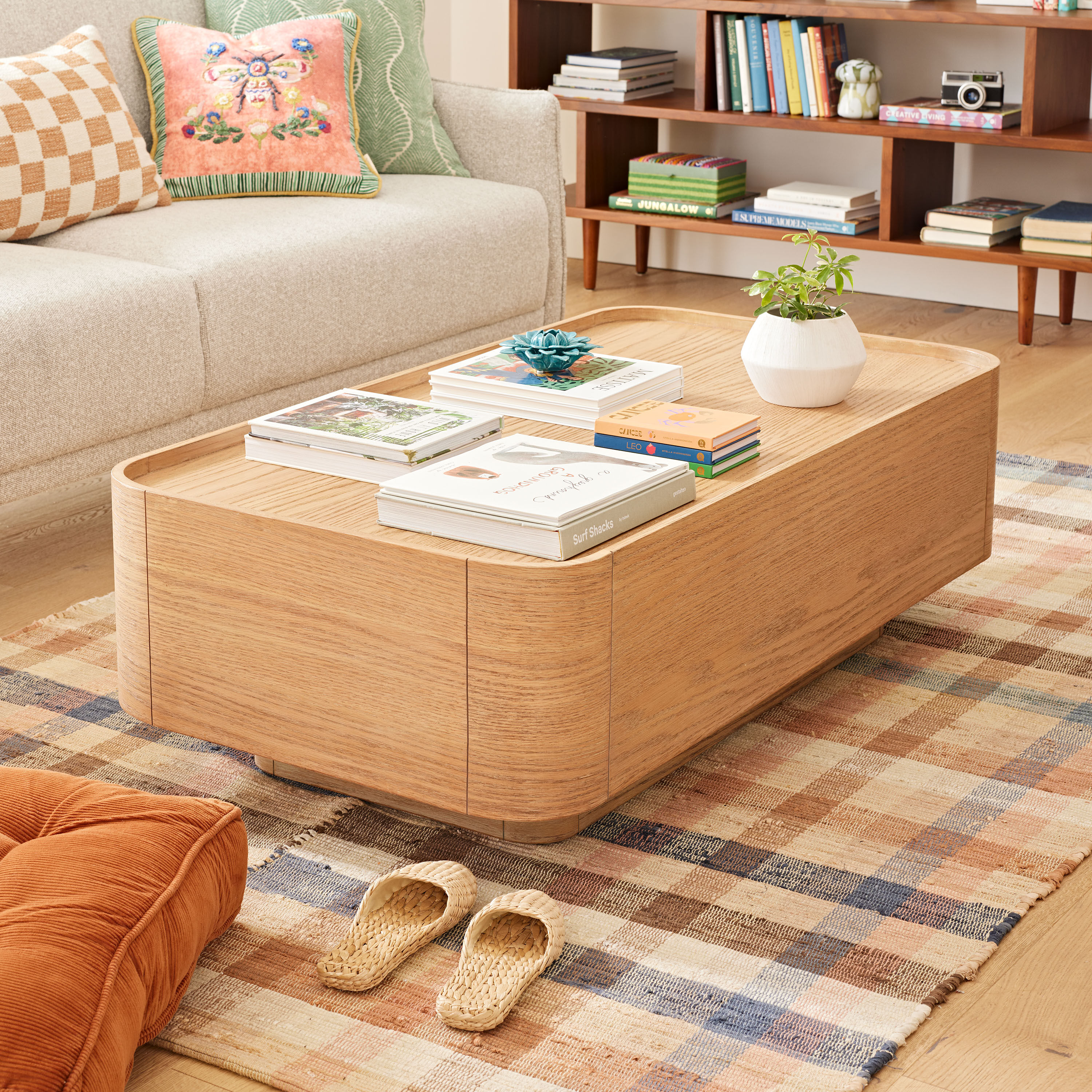Blonde wood outlet coffee table