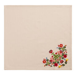 Multicolor Abstract Floral Embroidered Napkin Set of 4