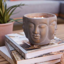 Sculpted Cement Buddha Spearmint Scented Citronella Candle