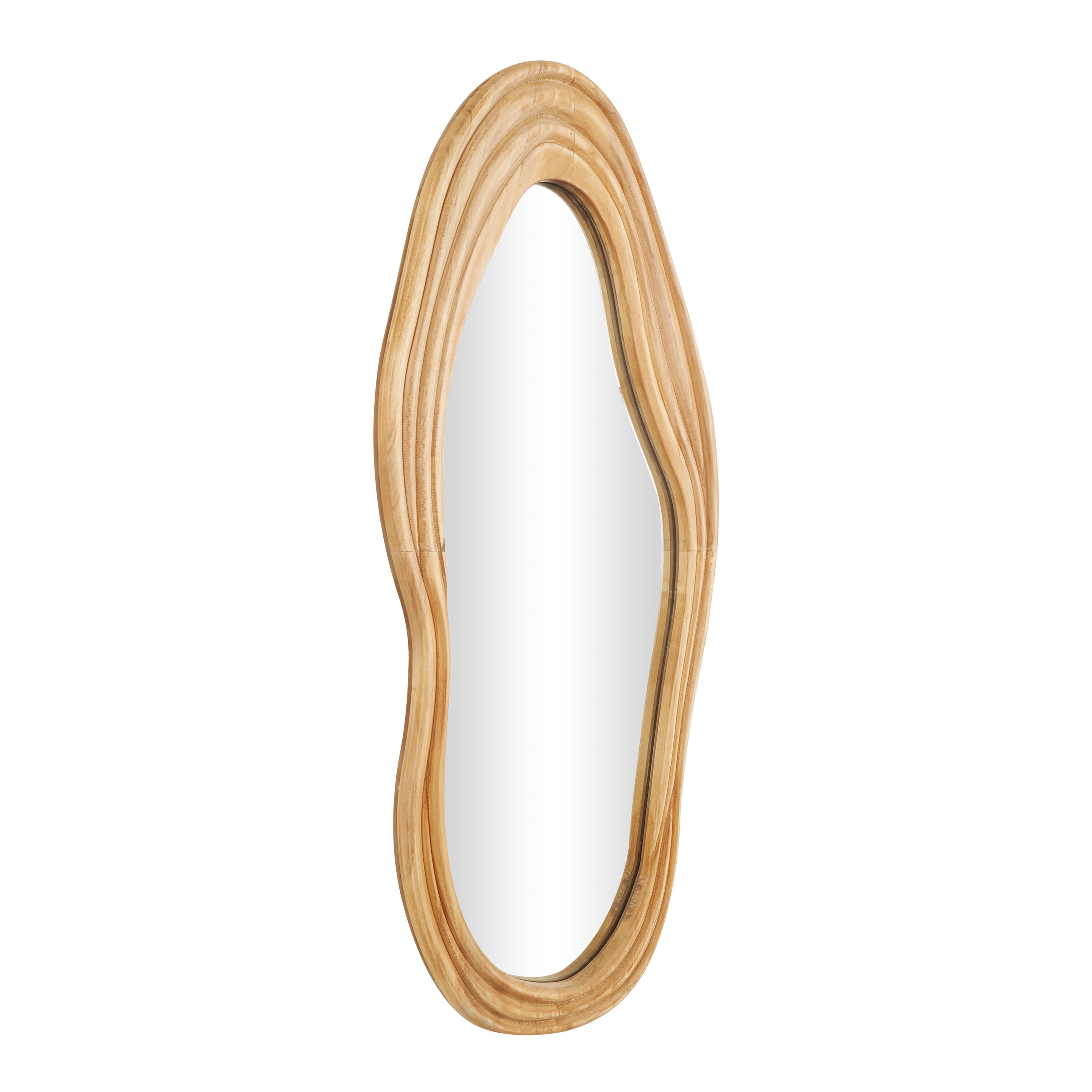 Wavy Organic Wood Wall Mirror image number 2