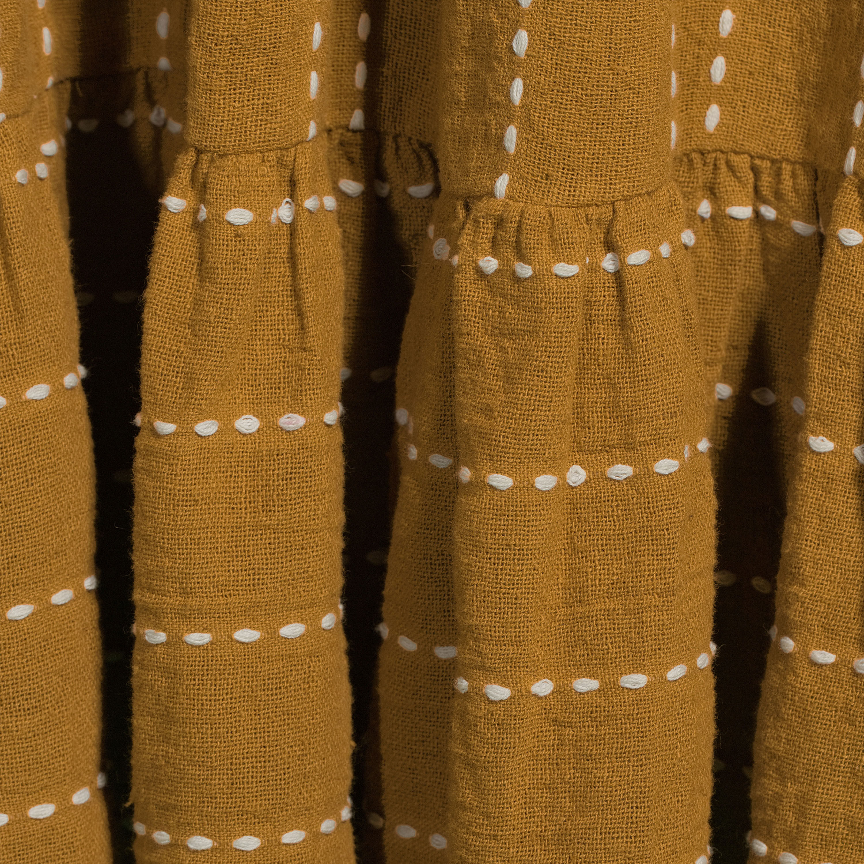 Mira Tobacco and Ivory Stripe Long Sleeve Kaftan Dress with Pockets image number 2